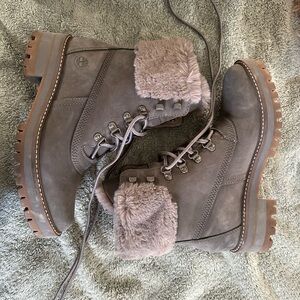 Timberland Women's Taupe Fur-Lined Boots